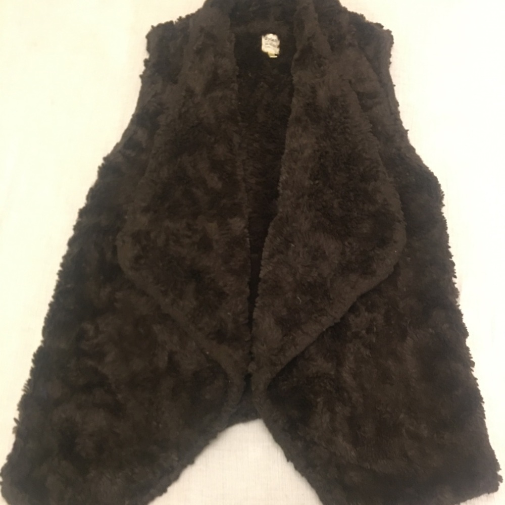 Brown faux fur vest